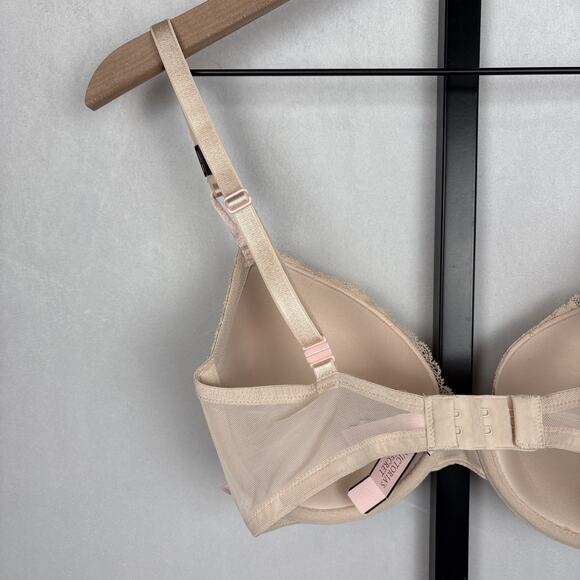 NEW Victoria's Secret Very Sexy Lace Demi Bra 32DD Lightly Lined Underwire Beige - Picture 6 of 10